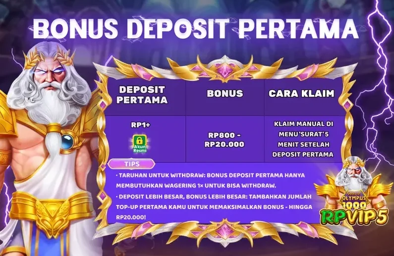 BONUS DEPOSIT PERTAMA